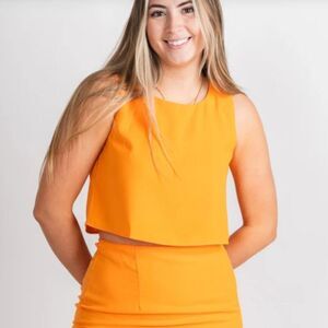 FORE Sleeveless Crop Tank Top Orange Size Large